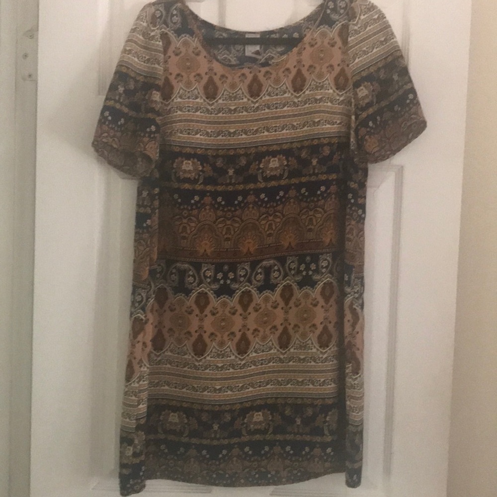 Dress slips on size large but run a bit small.